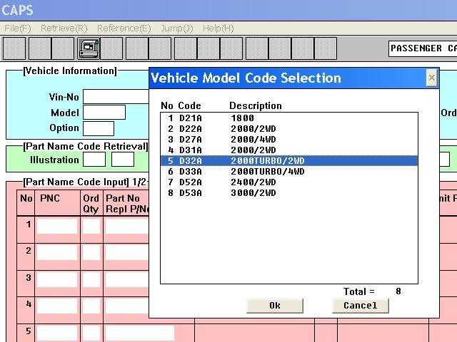 Mitsubishi Wincaps search Step 2